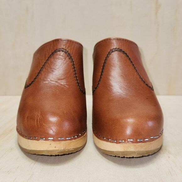 Anatomisk Sweden Leather Cognac Slip In Clog Women's Size EU 36 US 5.5 - Picture 10 of 12